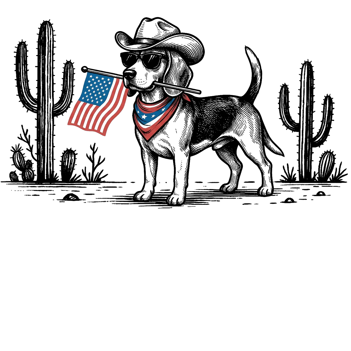 Comfort Colors® Patriotic Western Cowboy Dog Shirt – 4th of July USA Flag Dog Lover Tee