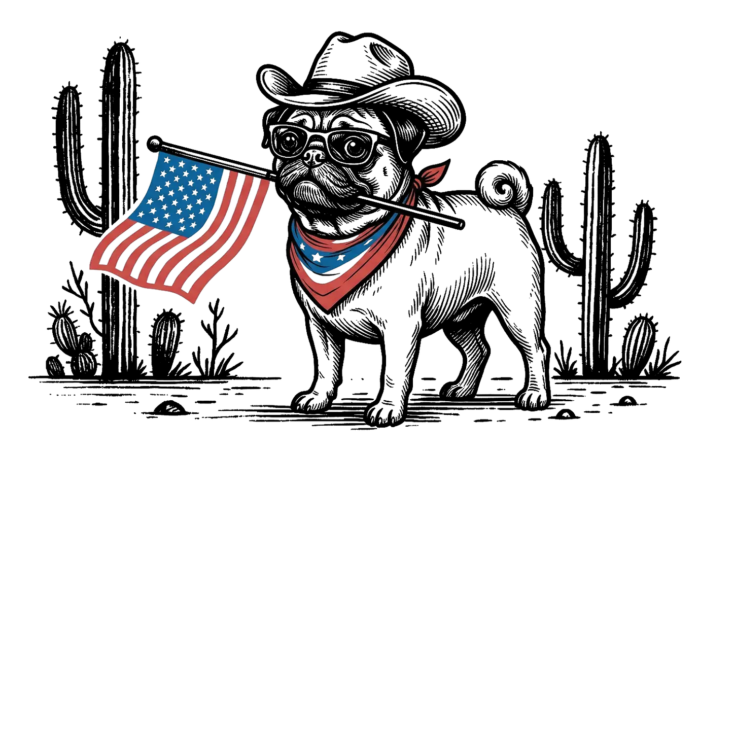 Comfort Colors® Patriotic Western Cowboy Dog Shirt – 4th of July USA Flag Dog Lover Tee