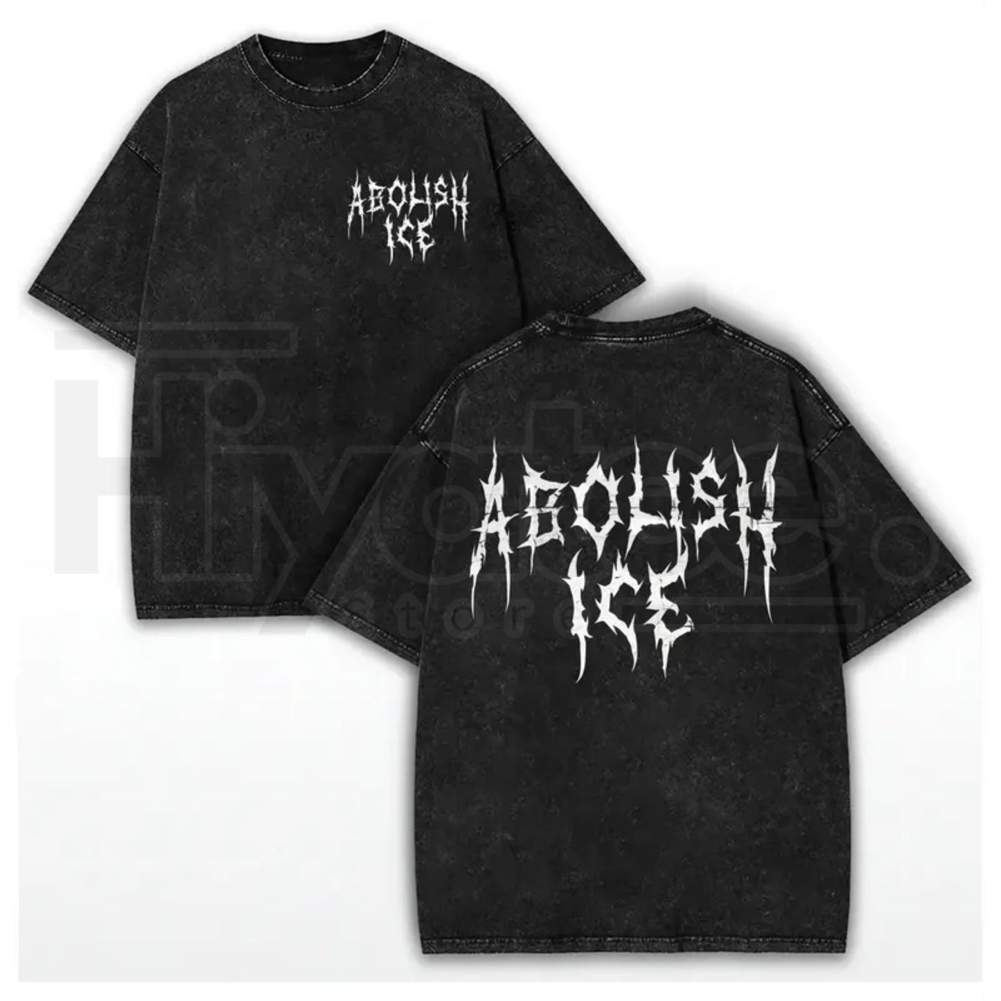 Abolish ICE Vintage Washed T-Shirt – Bold Slogan Graphic Heavy Cotton Streetwear Tee