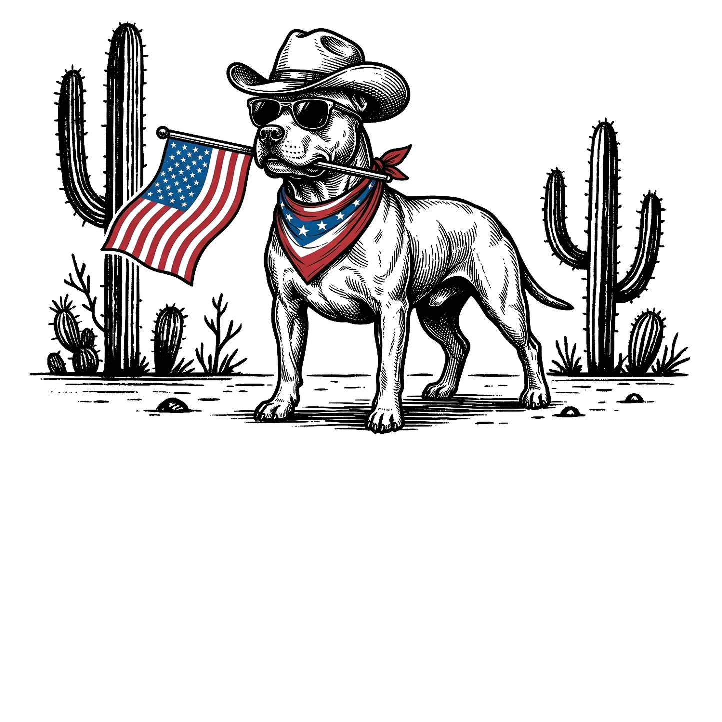 Comfort Colors® Patriotic Western Cowboy Dog Shirt – 4th of July USA Flag Dog Lover Tee