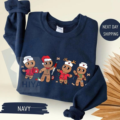 Christmas Nurse Gingerbread Sweatshirt: Trending Unisex Graphic, Casual Outfit, Perfect Xmas Gift For Men And Women