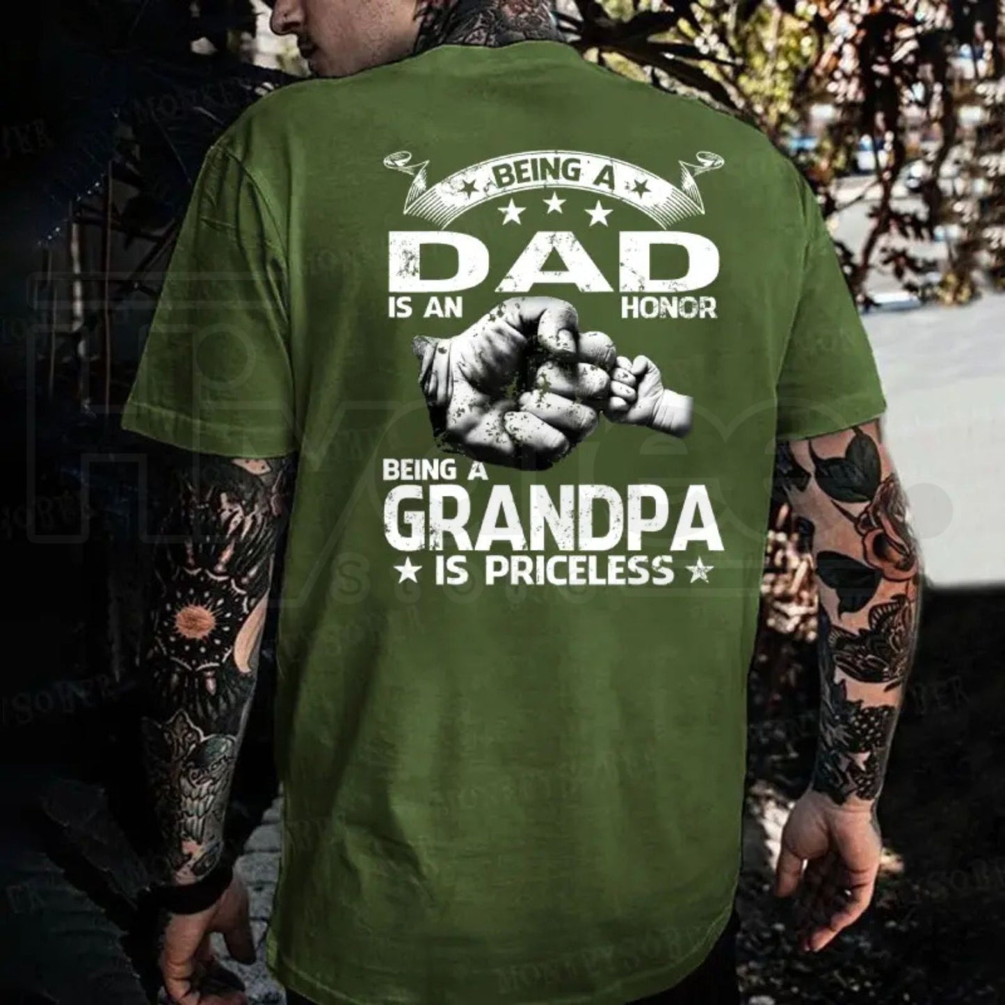 Being A Dad Is An Honor Being Grandpa Is Priceless T-Shirt – Pure Cotton Graphic Tee