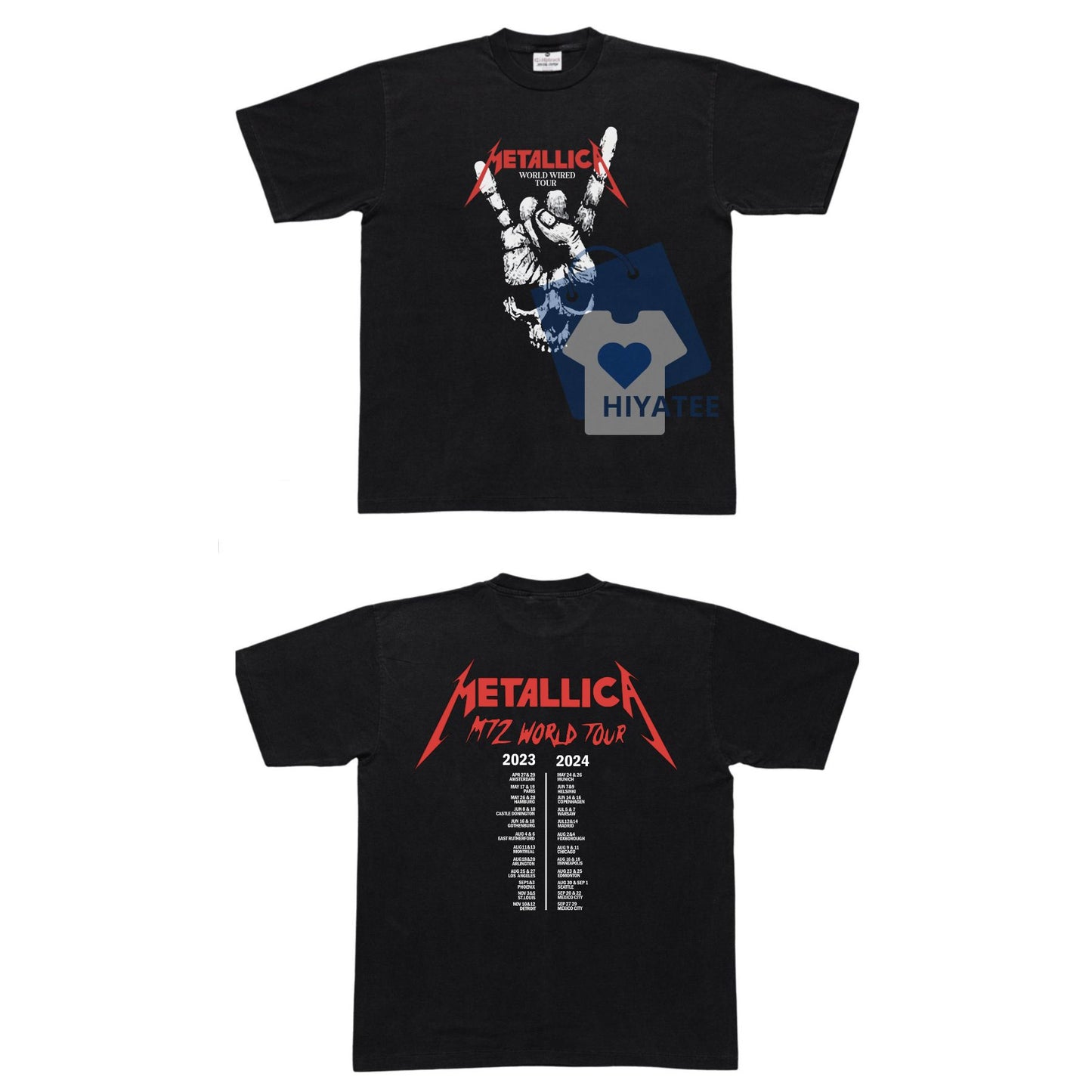 Metallica Metal Band Tour 2024 2 Side T-Shirt - Metallica Metal Band Unisex Shirt