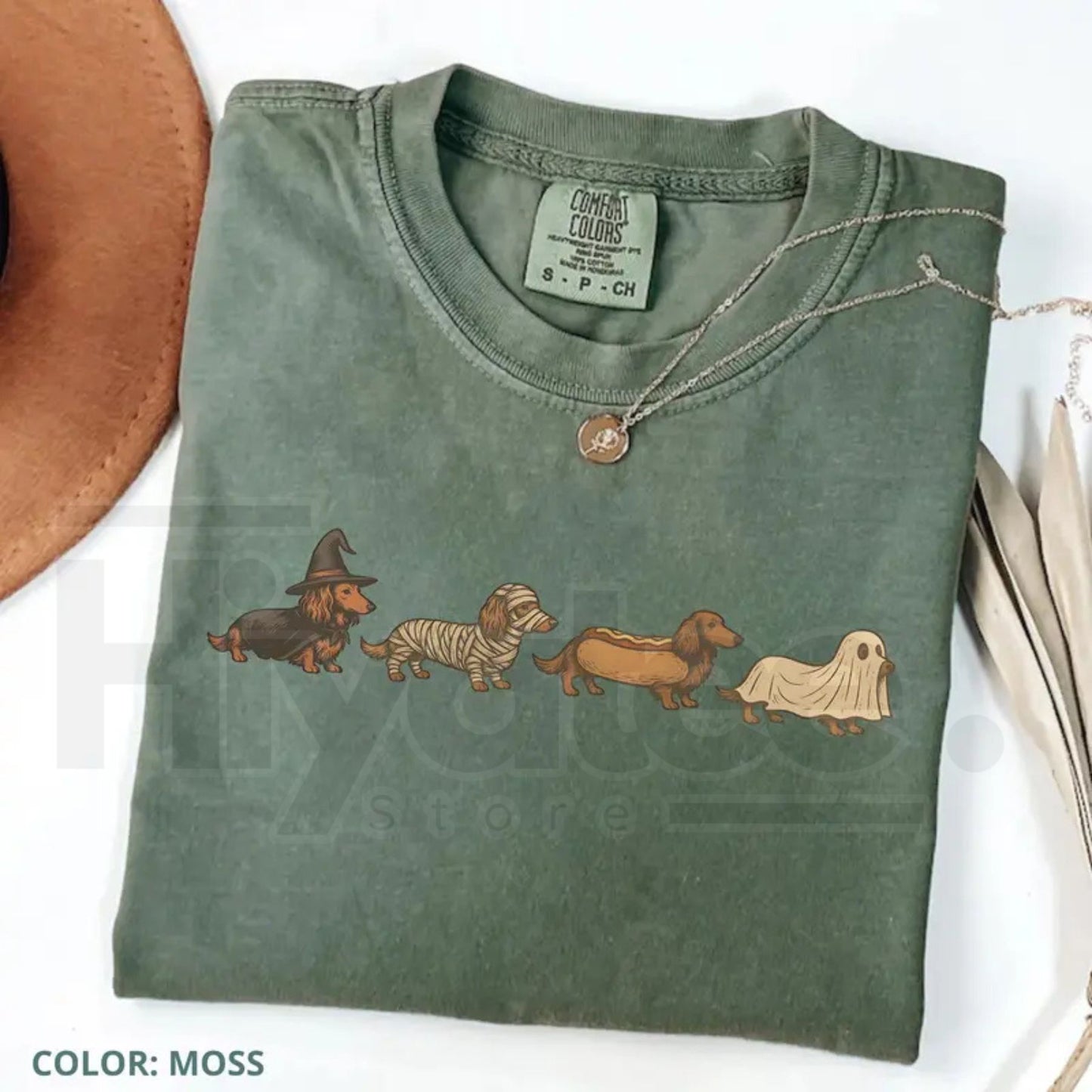 Comfort Colors Halloween Wiener Dog Dachshund Costume T-Shirt