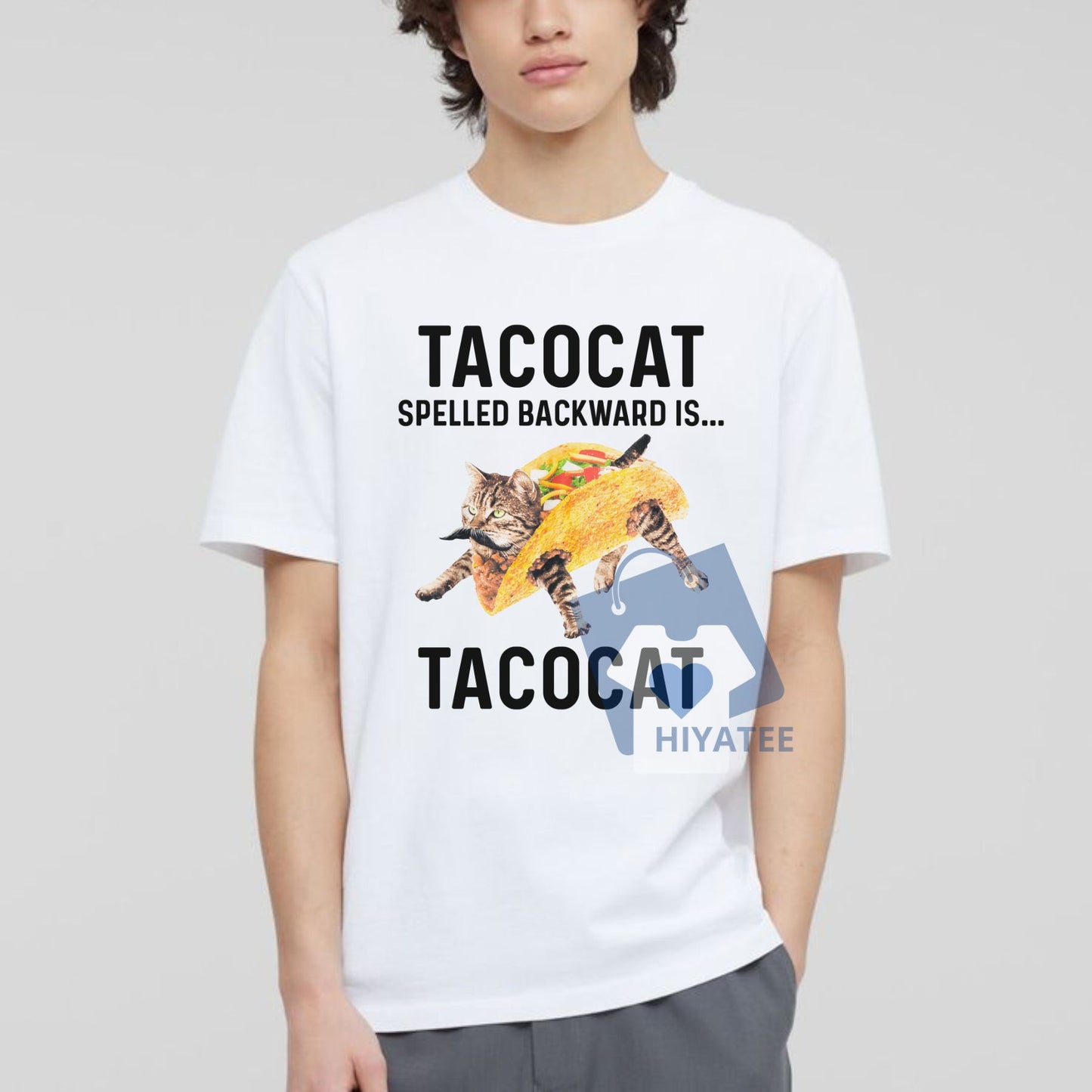 Tacocat Spelled Backward Is Tacocat Shirt – Funny Cat & Taco Palindrome Tee, Cute Gift for Cat Lovers and Food Fans