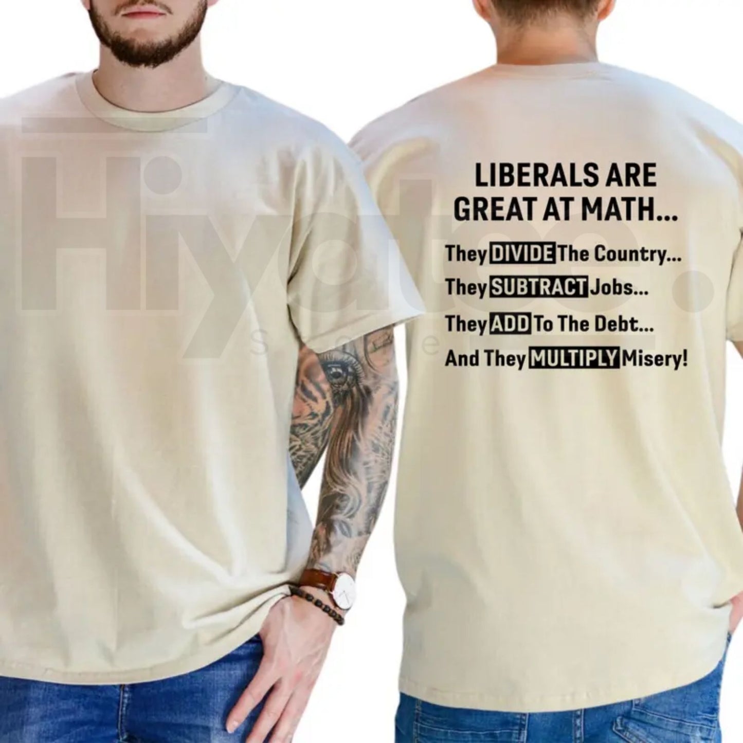 "Liberals Are Great At Math" – Funny Sarcastic Conservative Graphic Top