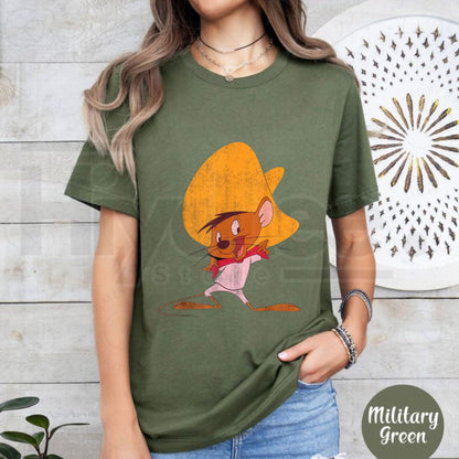 Speedy Gonzales Retro Portrait T-Shirt – Red Hue Looney Tunes Streetwear Graphic Tee