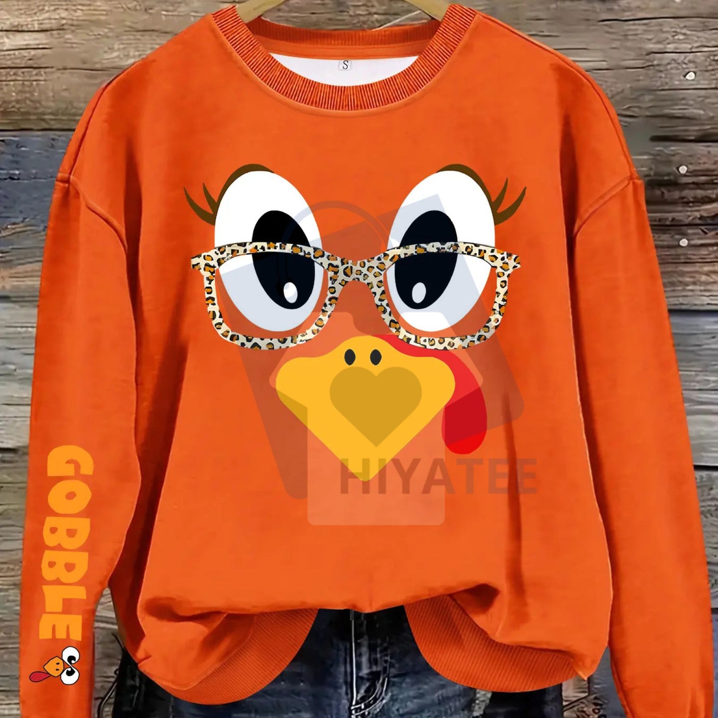 Women's Casual Thanksgiving Turkey Print Pullover Sweater: Soft Long Sleeve Round Neck Sweatshirt, Cute All-Season Holiday Wear