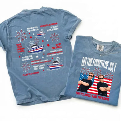 Boats Hoes and Freedom Parody Shirt – Step Brothers Brand On The Fourth Of July T-Shirt, Funny Patriotic Meme Tee