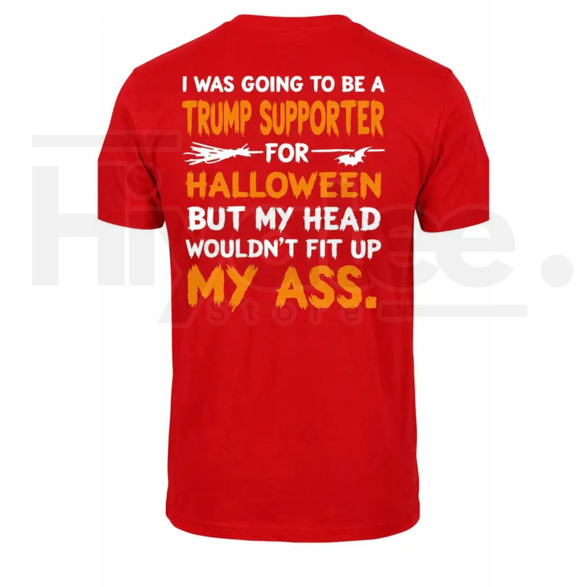 Men's Halloween Political Quote T-Shirt – Back Print Bat Spooky Novelty Tee