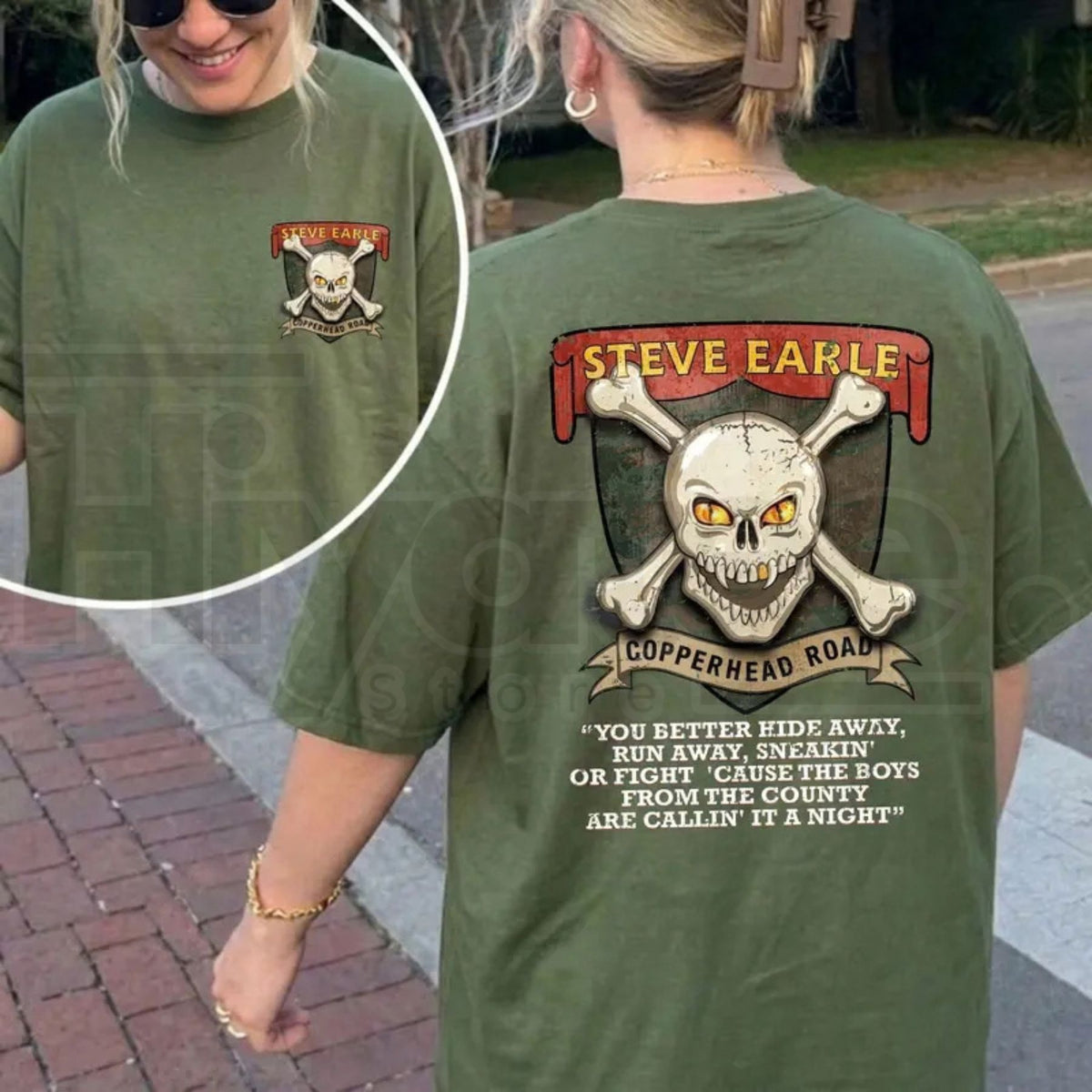 Steve Earle Copperhead Road T-Shirt – Vintage Skull Outlaw Country Tee