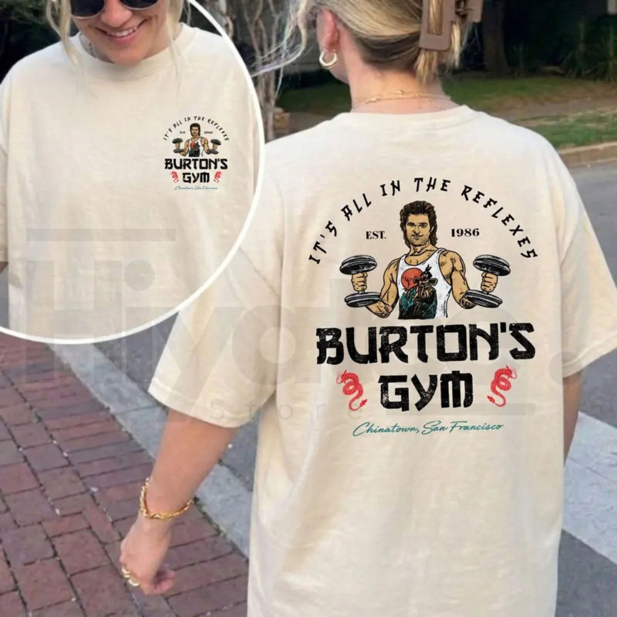 Vintage Big Trouble In Little China T-Shirt – It's All In The Reflexes Front & Back Print Tee