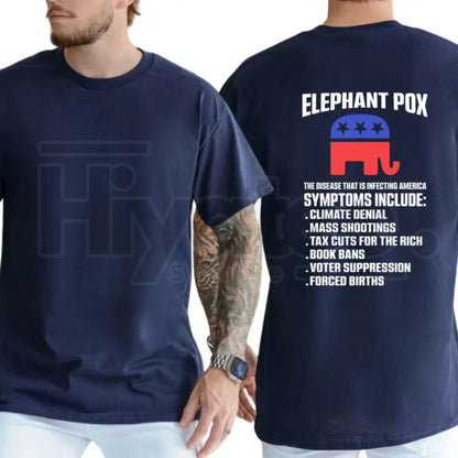 "Elephant Pox" – Funny Political Satire Graphic Top