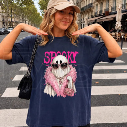 Comfort Colors Spooky Ghost With Boa Shirt