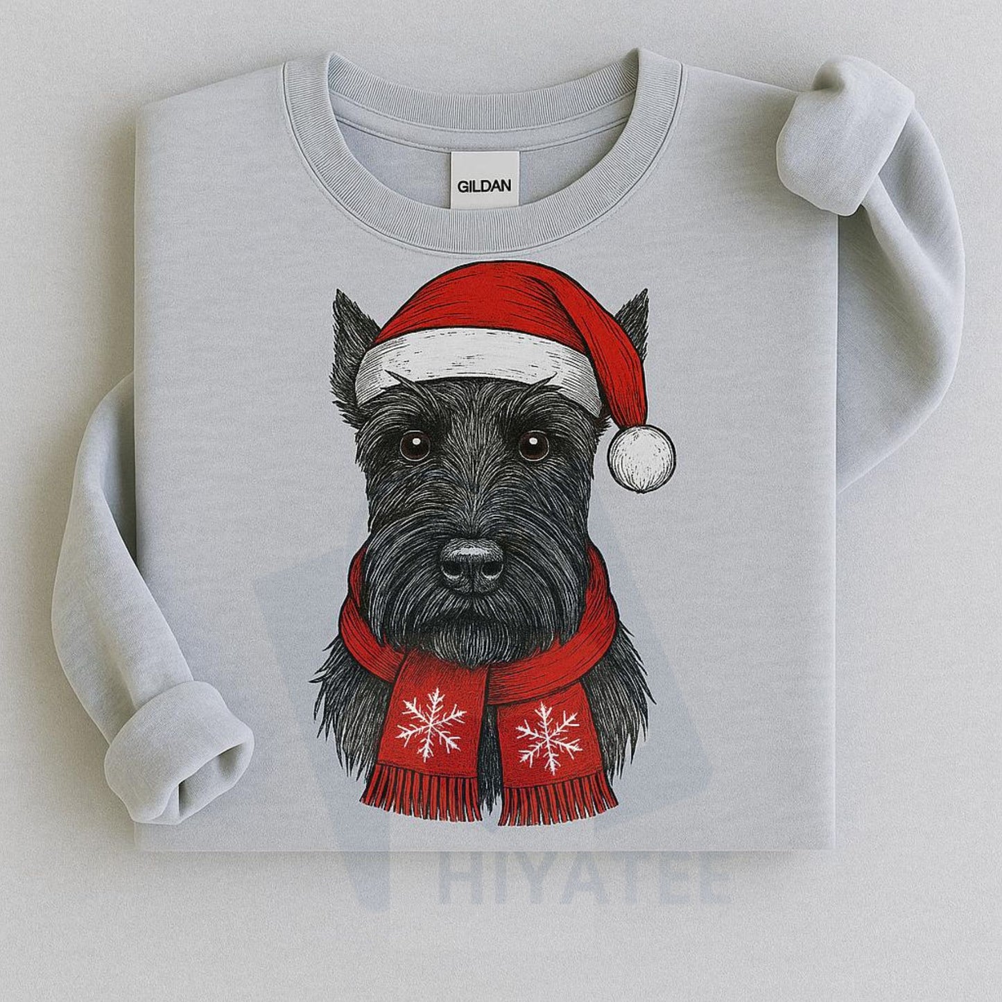 Santa Paws Christmas Hat Dog Sweatshirt: 50 Dog Breeds in Festive Santa Hats, Gildan Unisex Holiday Pullove