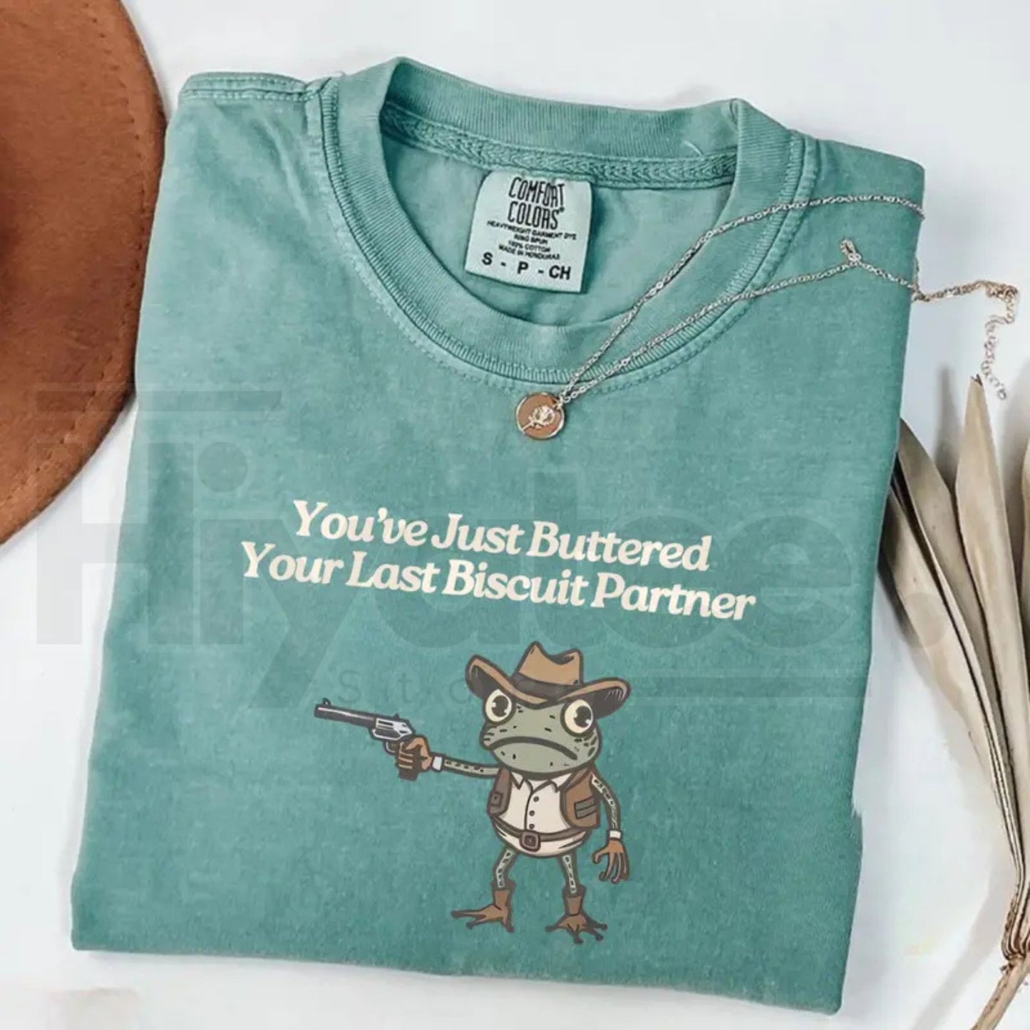 Comfort Colors You've Just Buttered Your Last Biscuit Shirt – Vintage Cowboy Frog Unhinged Weirdcore Gen Z Funny Tee