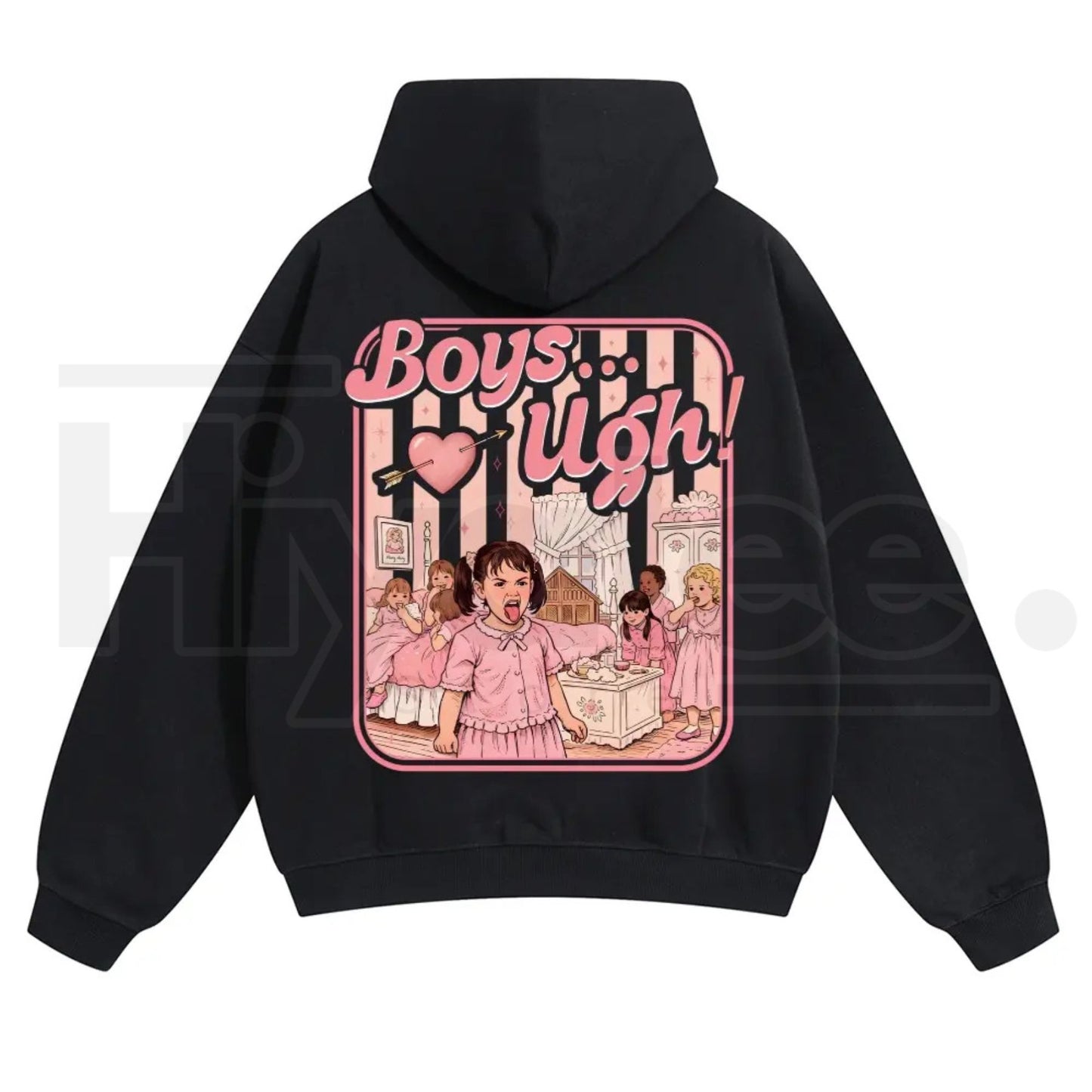 Unisex “Boys...Ugh!” 90s Movie Quote Hoodie – Funny Valentine's Streetwear Pullover, Retro Y2K Aesthetic Graphic Hoodie