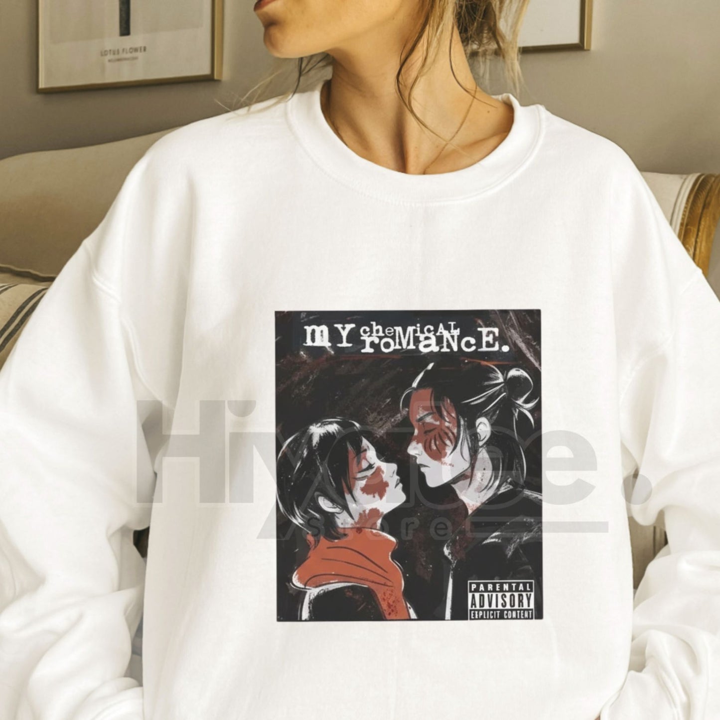 AOT Rock Band Sweatshirt: MCR Style Anime Fan Album Cover Pullover