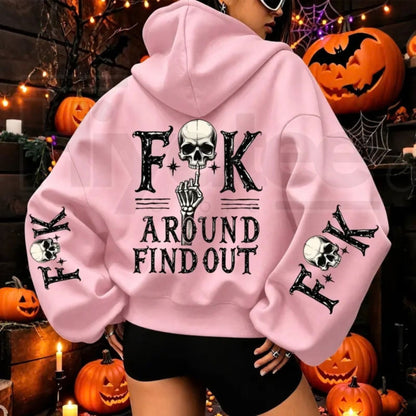 Women’s "Fuck Around And Find Out" Print Oversized Hoodie – Bold Graphic Statement Streetwear Pullover