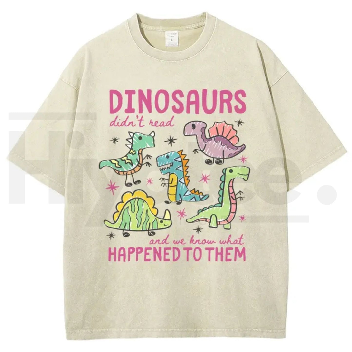 Men's Pure Cotton "Dinosaurs Didn’t Read" Funny Quote T-Shirt