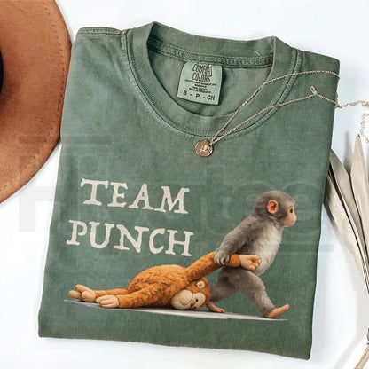 Team Punch Monkey Shirt – Funny Cute Animal Graphic Tee, Retro Comfort Colors® Vintage T-Shirt