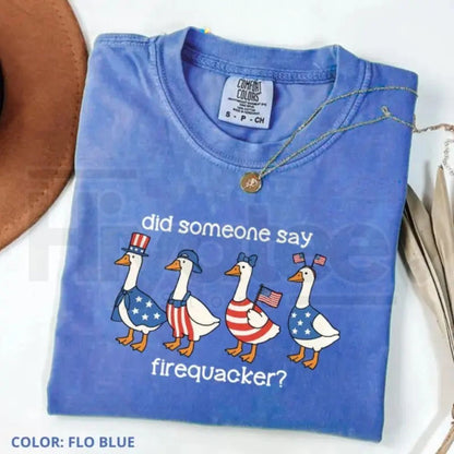 Comfort Colors Firequacker Goose Shirt – Funny 4th of July Tee, Patriotic American Flag Shirt, Premium Cotton Merch by Printfamily