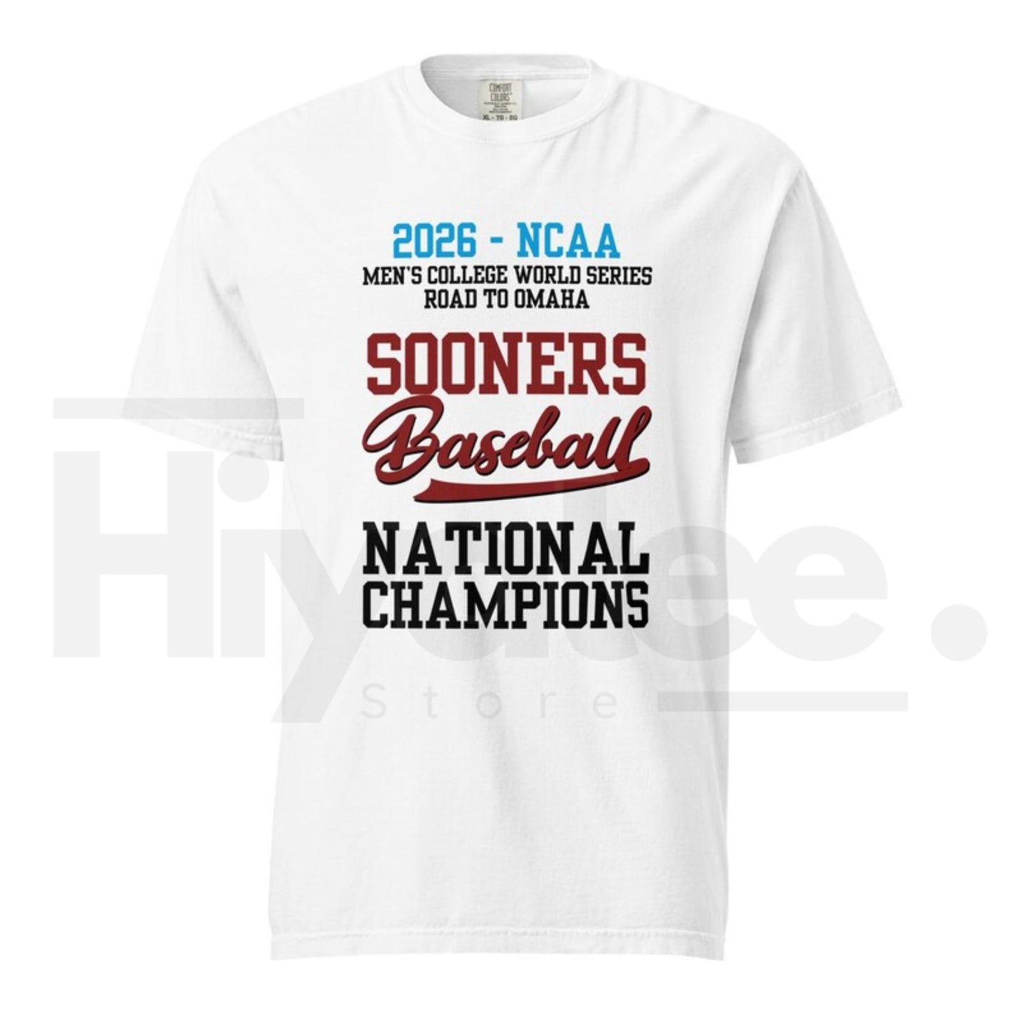 Sooners Baseball 2026 MCWS National Champions Comfort Colors T-Shirt – Vintage Collegiate Baseball Championship Fan Tee