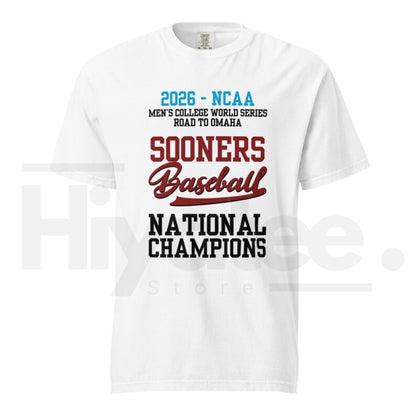 Sooners Baseball 2026 MCWS National Champions Comfort Colors T-Shirt – Vintage Collegiate Baseball Championship Fan Tee