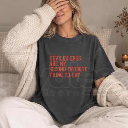 Comfort Colors Deviled Eggs Thanksgiving Couples T-Shirt – Funny Matching Tee