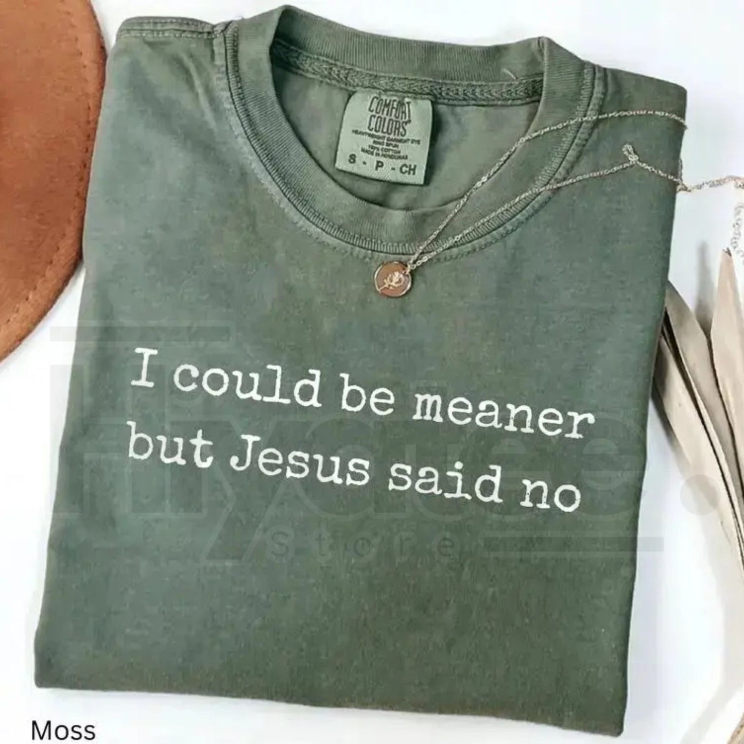 Comfort Colors I Could Be Meaner But Jesus Said No T-Shirt – Funny Sarcastic Christian Graphic Tee, Faith Based Religious Humor Shirt