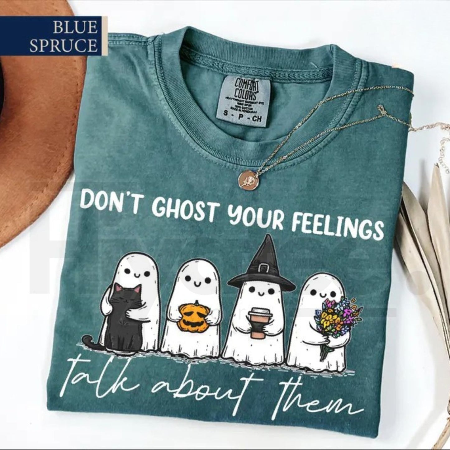 Don't Ghost Your Feelings Comfort Colors T-Shirt Mental Health Halloween Tee