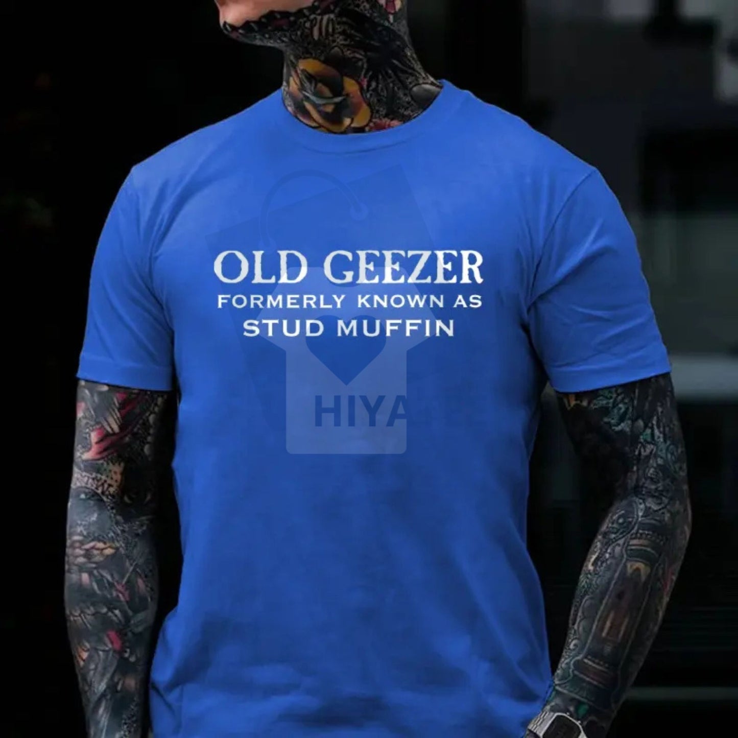 "Old Geezer Formerly Known As Stud Muffin" T-Shirt – Funny Men's Graphic Tee, Made in USA