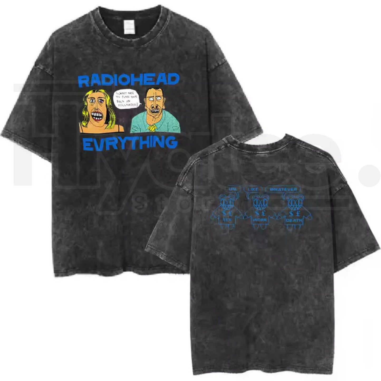 Radiohead Rock Band Vintage T-Shirt – Washed Hip Hop Music Oversized Tee