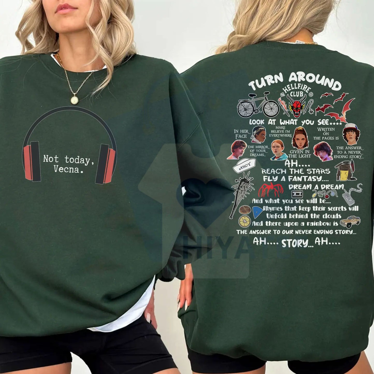 Funny Not Today Vecna Shirt: Never Ending Story 2 Sides Sweatshirt, Christmas Things Sweater, Retro Graphic Crewneck, Stranger Fan Gift