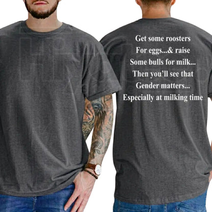 Roosters And Bulls Gender T-Shirt – Funny Conservative Political Patriotism Graphic Tee