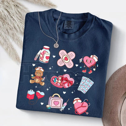 Comfort Colors Valentine’s Day Nurse Shirt – Cute XOXO Nursing Heart Tee