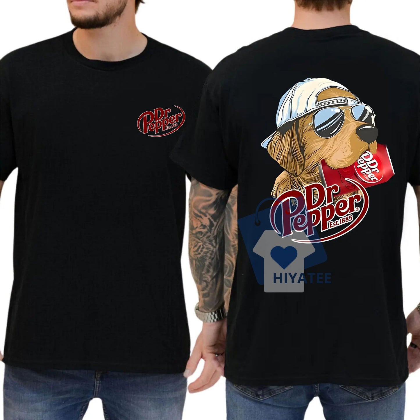 Dr Pepper Golden Dog – Vintage 2-Sided Soda Graphic T-Shirt