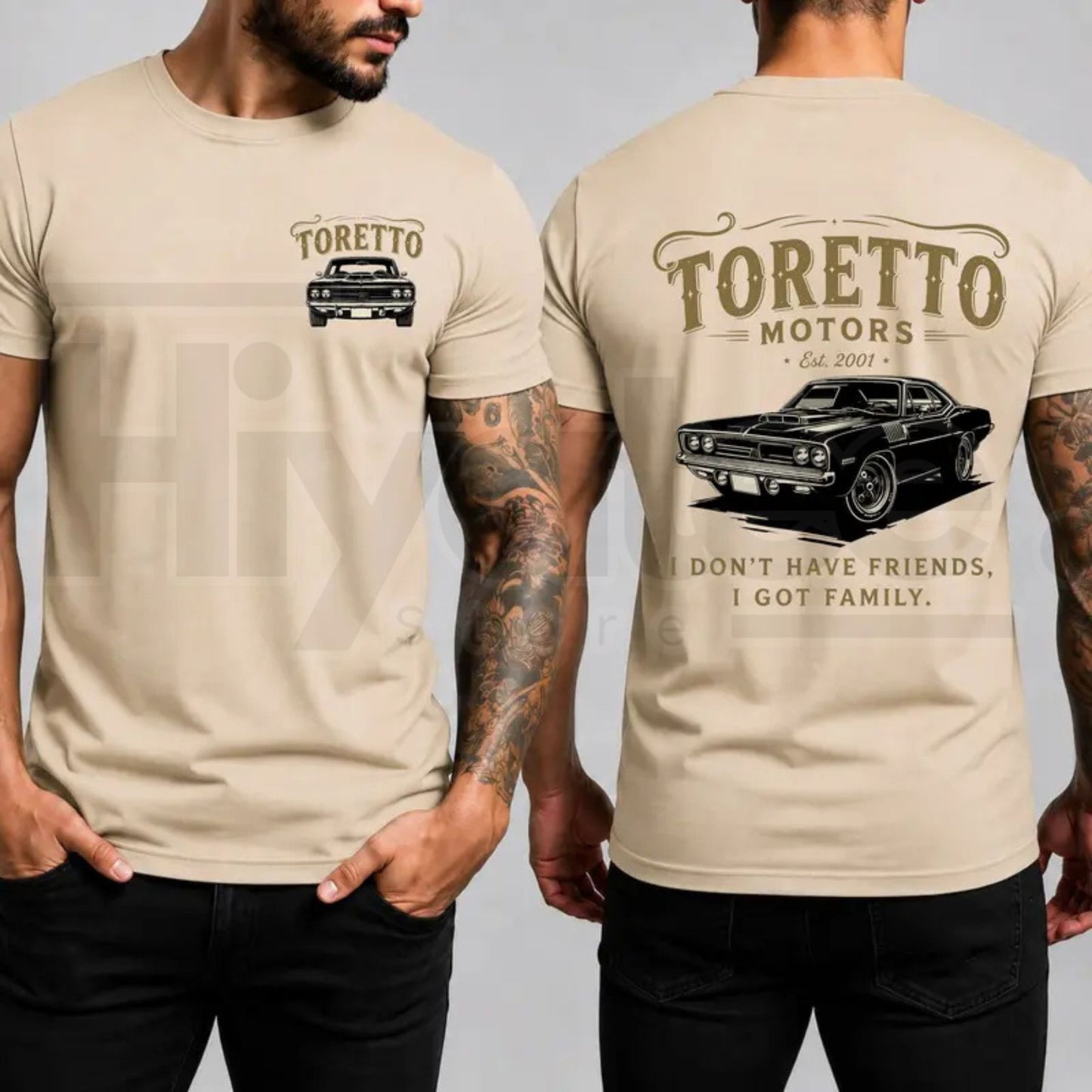Toretto Motors Vintage Racing T-Shirt – Muscle Car Street Racing Graphic Tee