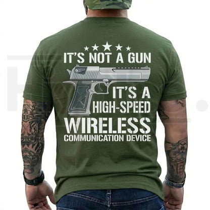 Funny Tactical Graphic T-Shirt – High-Speed Wireless Communication Tee
