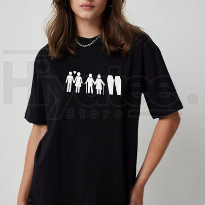 Till Death Do Us Part Life Journey Couple T-Shirt – Romantic Skeleton Graphic Tee
