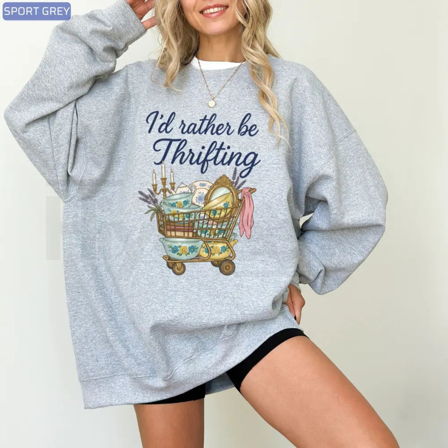 I’d Rather Be Thrifting Shirt: Vintage Thrift Lover Graphic Tee for Cottagecore Fans
