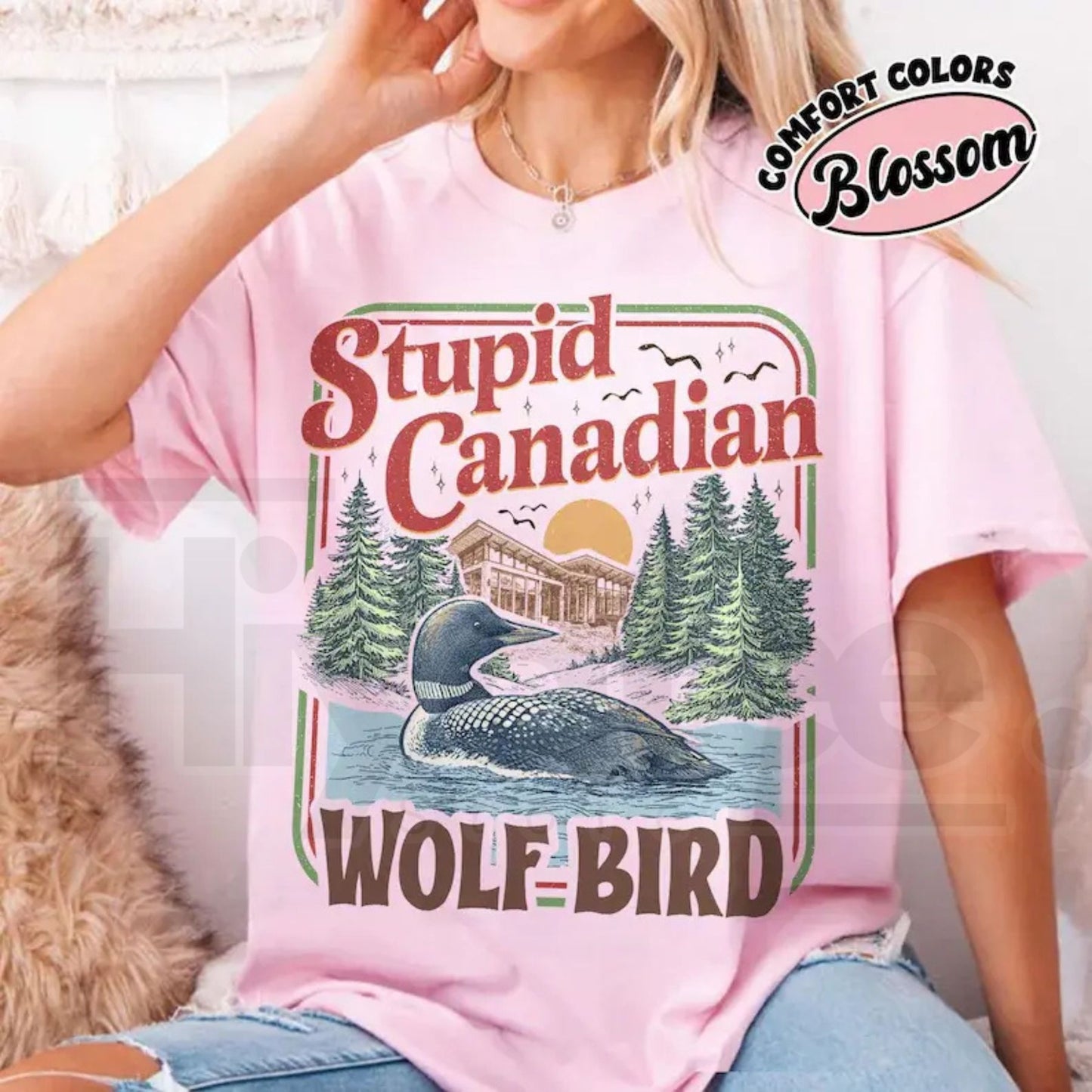 Stupid Canadian Wolf Bird T-Shirt – Retro Heated Rivalry Inspired Fan Tee