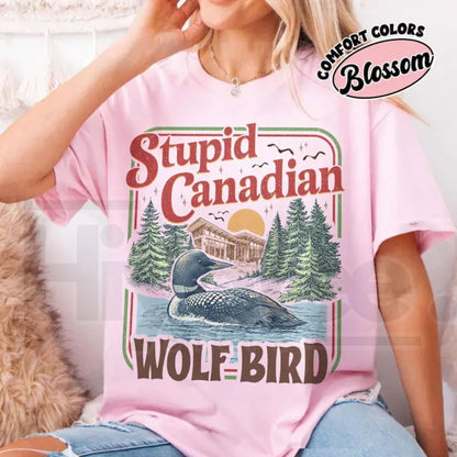 Stupid Canadian Wolf Bird T-Shirt – Retro Heated Rivalry Inspired Fan Tee