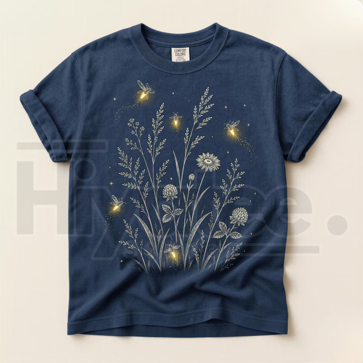 Comfort Colors Firefly Wildflower Cottagecore Lightning Bug Tee