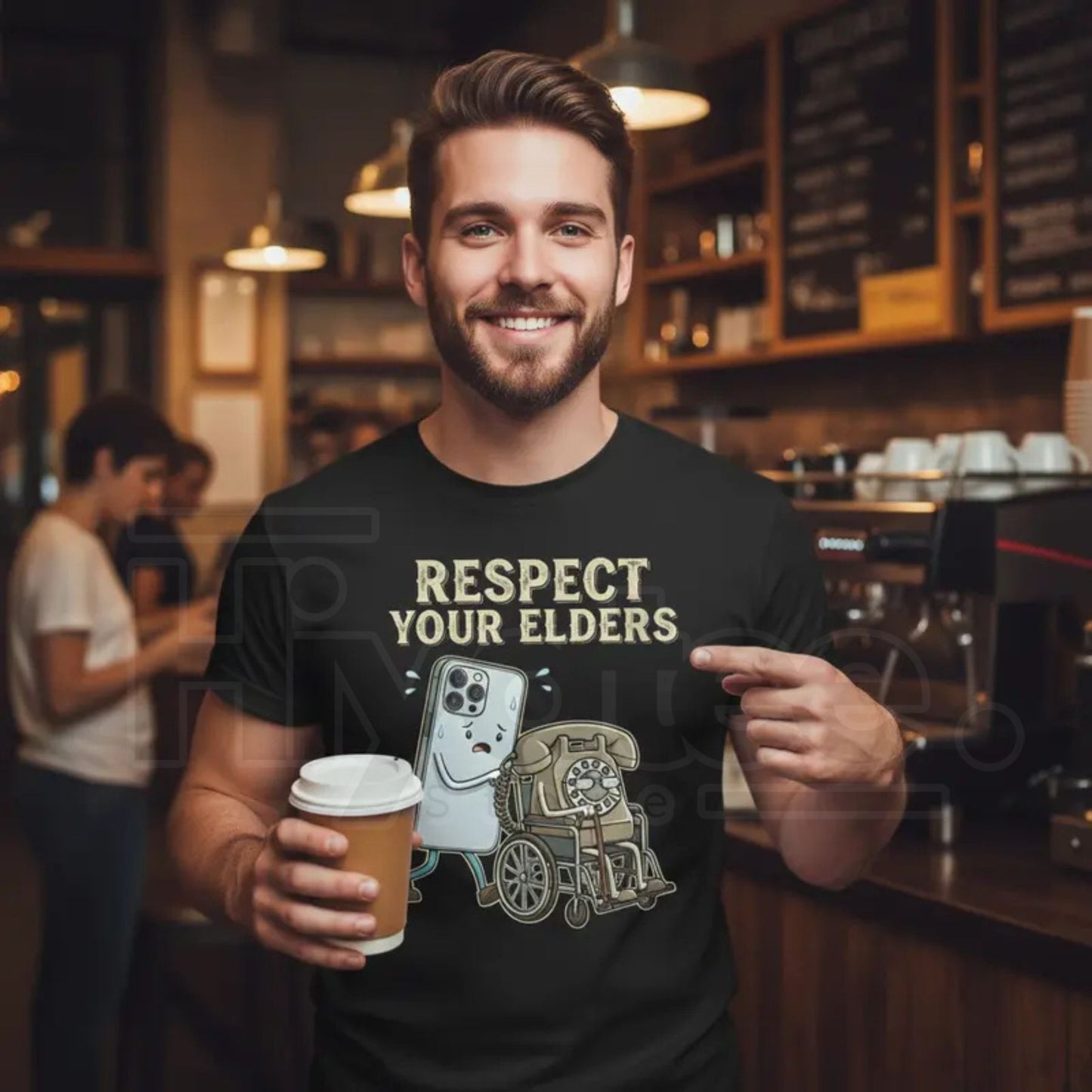 "Respect Your Elders" – Tech Evolution Humor Graphic Top