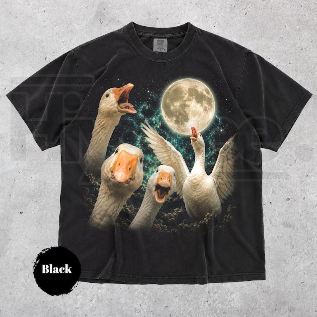 Vintage Goose Moon Shirt Silly Goose Graphic Tee