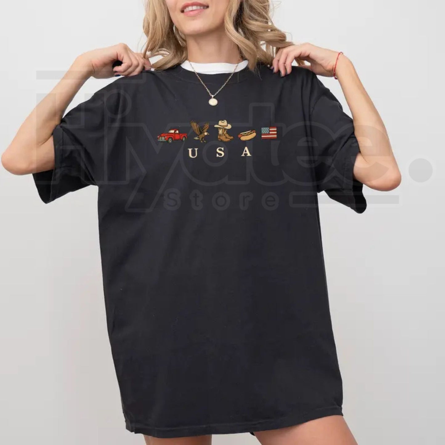 Comfort Colors® ChicCotton USA Icons Shirt – American Flag Western Graphic Tee