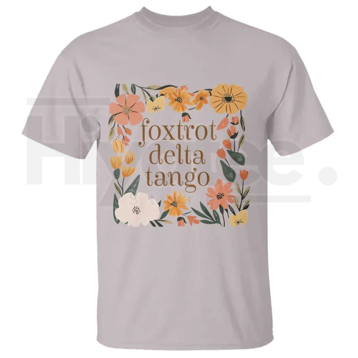 Foxtrots Deltas Tangos Boho Floral T-Shirt – Funny Military Phonetic Humor Tee