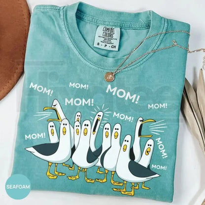 Comfort Colors® Seagull Mom T-Shirt – Funny "Mom Mom Mom" Graphic Tee