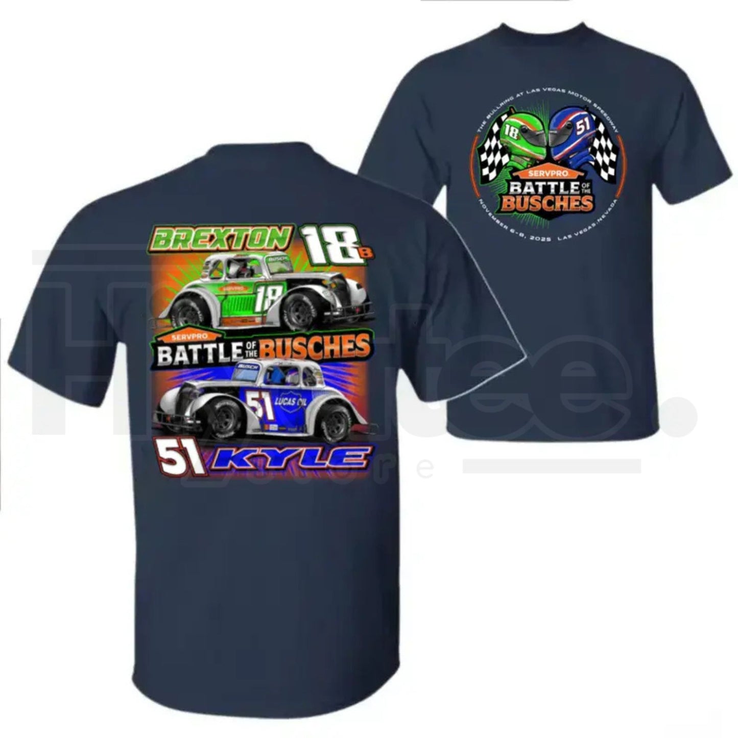Battle Of The Busches Racing T-Shirt – Vintage Kyle & Brexton Busch NASCAR Style Tee